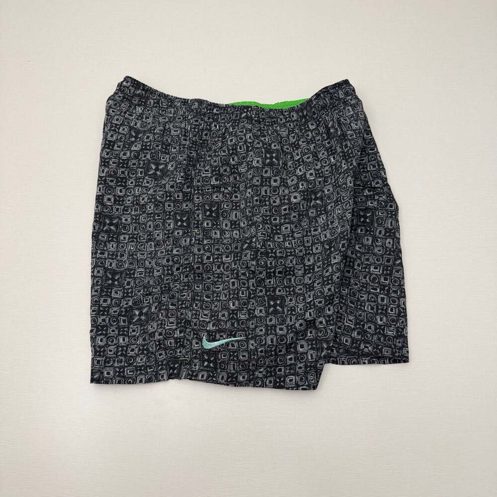 Vintage 90s Nike Geometric Abstract Print Athletic Shorts Big logo Large